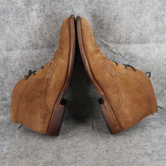 JD Fisk Shoes Mens 8 Boots Leather Casual Classic Brown Derby Chukka Lace Up Mid - Picture 8 of 15